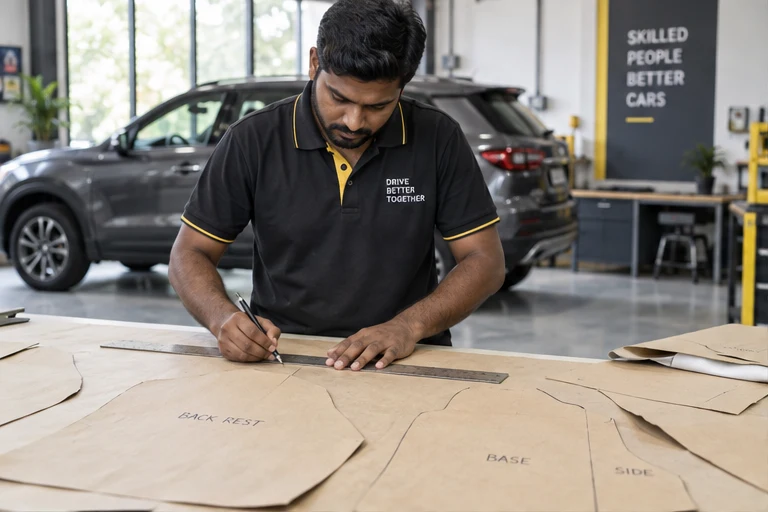 Seat Cover Stitching & Pattern Making - training scene 1